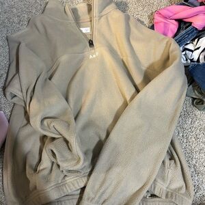 Abercrombie Kids Beige Fleece Quarter-Zip